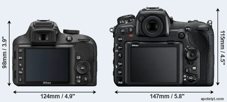 Comparison D3300 or D500 rear