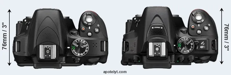 Compare D3300 versus D5300 top