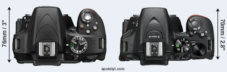 Compare D3300 versus D5500 top