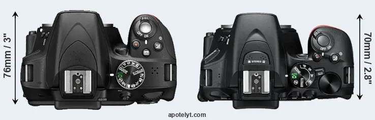 Compare D3300 versus D5600 top