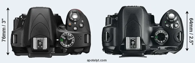 Compare D3300 versus D60 top