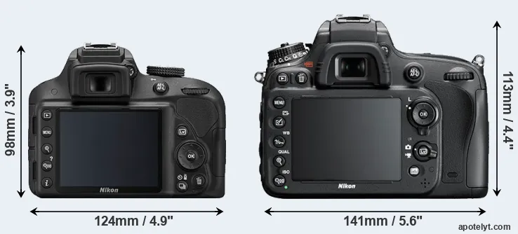 Comparison D3300 or D600 rear