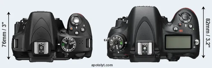 Compare D3300 versus D600 top
