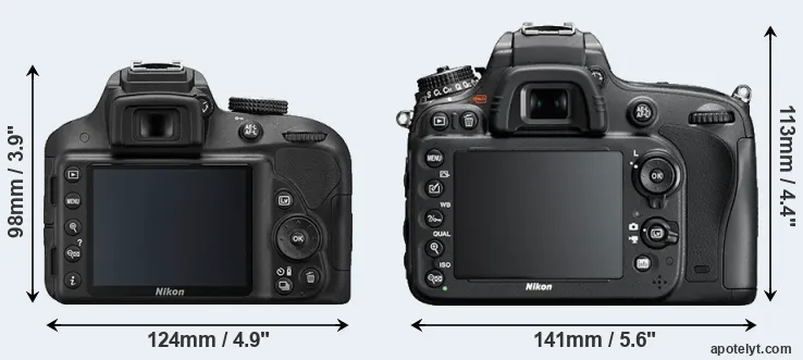 Comparison D3300 or D610 rear