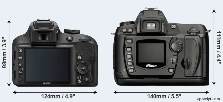 Comparison D3300 or D70 rear