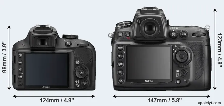 Comparison D3300 or D700 rear