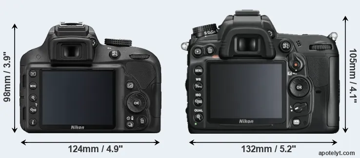 Comparison D3300 or D7000 rear