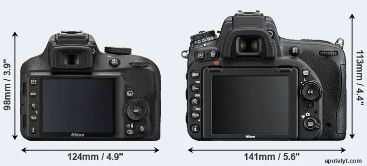 Comparison D3300 or D750 rear