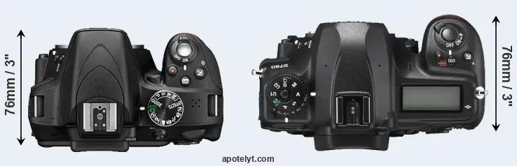 Compare D3300 versus D780 top