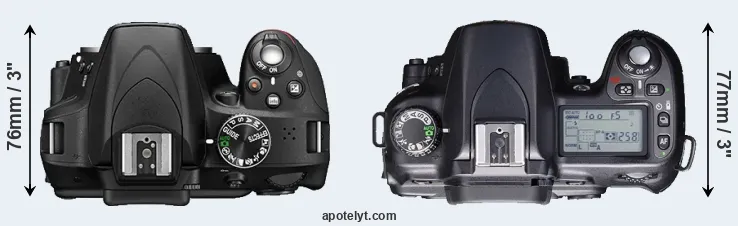Compare D3300 versus D80 top