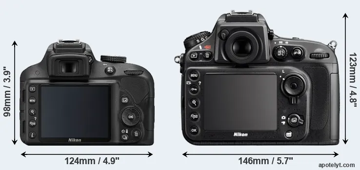Comparison D3300 or D800 rear