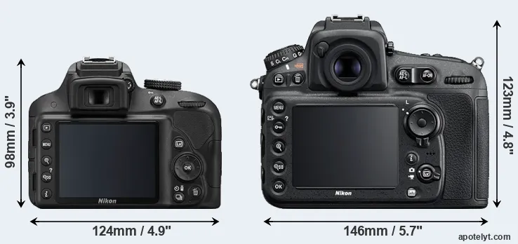Comparison D3300 or D810 rear