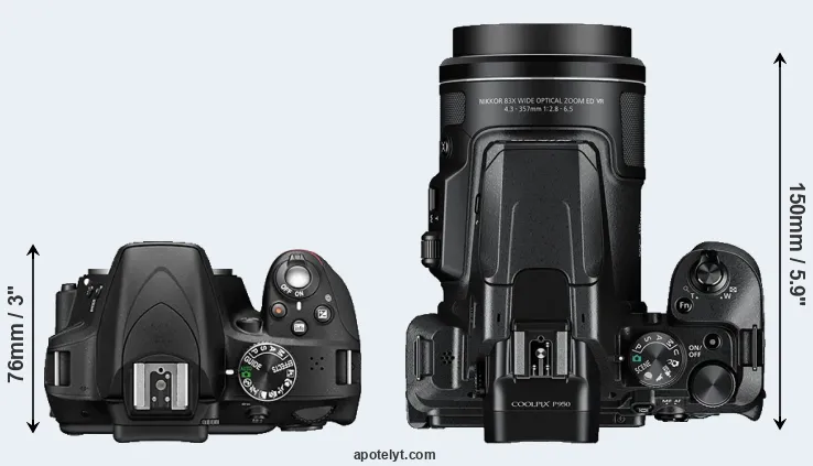 Compare D3300 versus P950 top