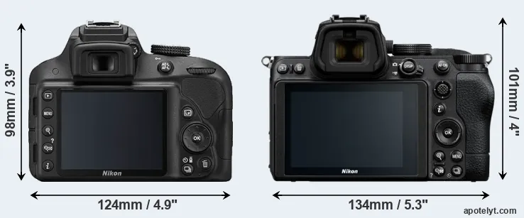 Comparison D3300 or Z5 rear