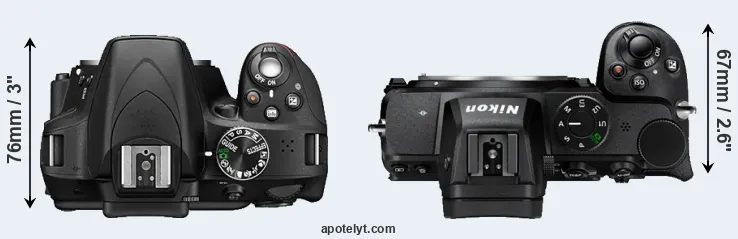 Compare D3300 versus Z5 top