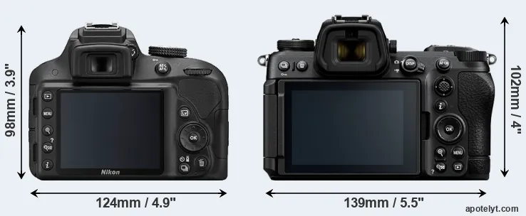 Comparison D3300 or Z6 III rear