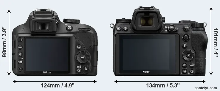 Comparison D3300 or Z6 rear