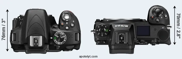 Compare D3300 versus Z7 II top