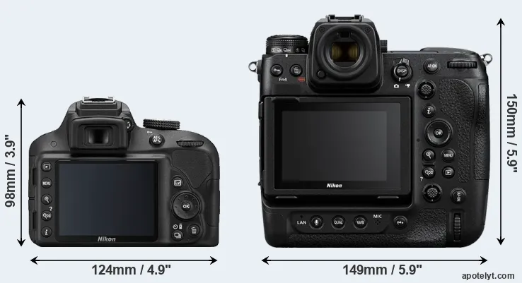 Comparison D3300 or Z9 rear
