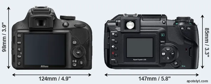 Comparison D3300 or E-300 rear