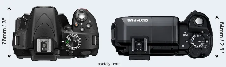 Compare D3300 versus E-300 top