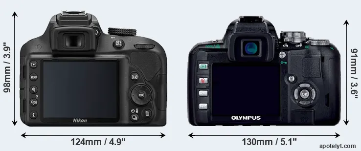 Comparison D3300 or E-400 rear