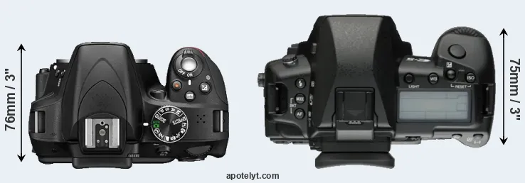 Compare D3300 versus E-5 top