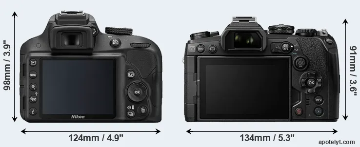 Comparison D3300 or E-M1 III rear