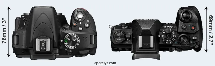 Compare D3300 versus E-M1 III top