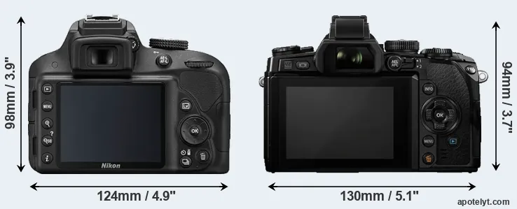 Comparison D3300 or E-M1 rear