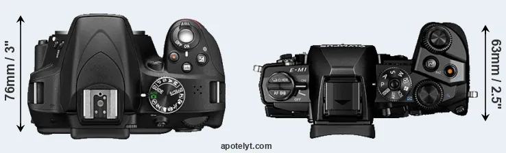 Compare D3300 versus E-M1 top