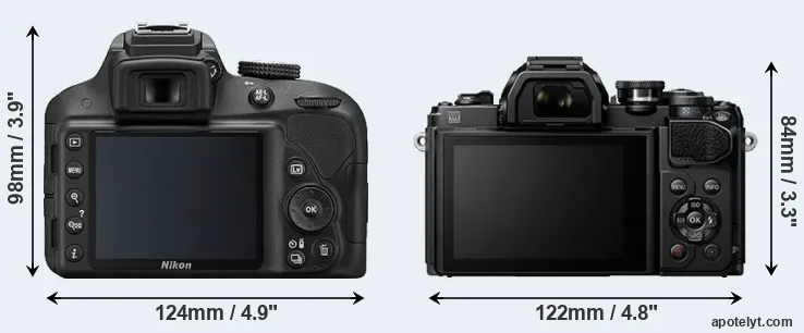Comparison D3300 or E-M10 III rear