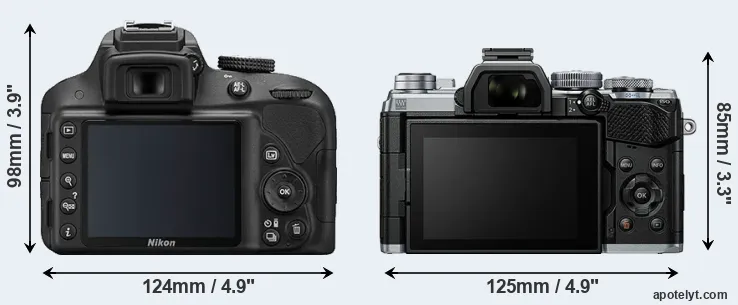 Comparison D3300 or E-M5 III rear
