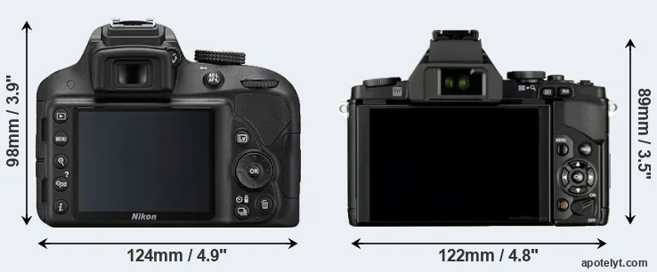 Comparison D3300 or E-M5 rear