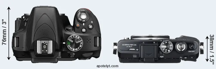 Compare D3300 versus E-PL7 top