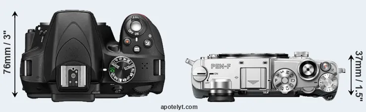 Compare D3300 versus PEN-F top