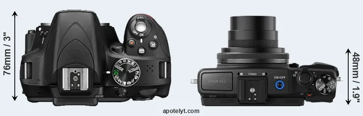 Compare D3300 versus XZ-2 top