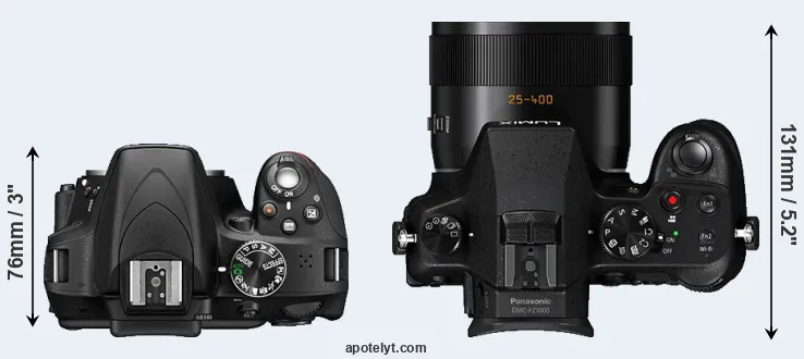 Compare D3300 versus FZ1000 top