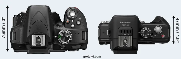 Compare D3300 versus G3 top