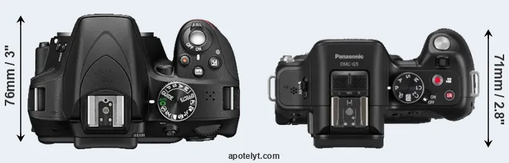 Compare D3300 versus G5 top