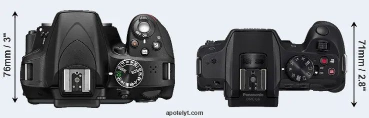 Compare D3300 versus G6 top