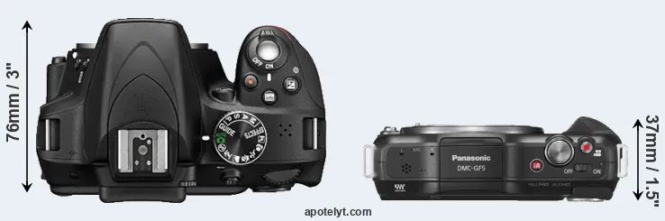 Compare D3300 versus GF5 top