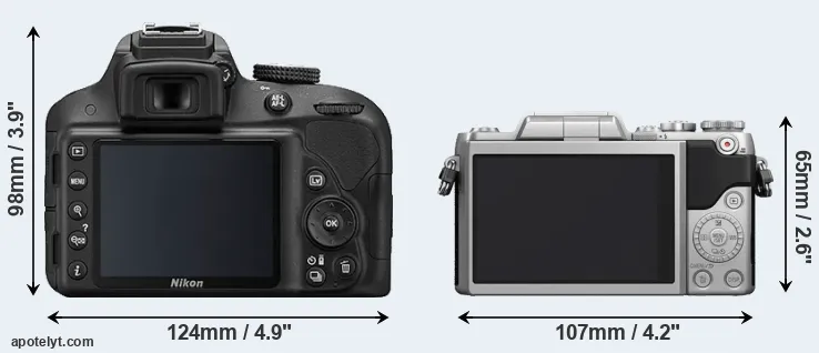Comparison D3300 or GF7 rear
