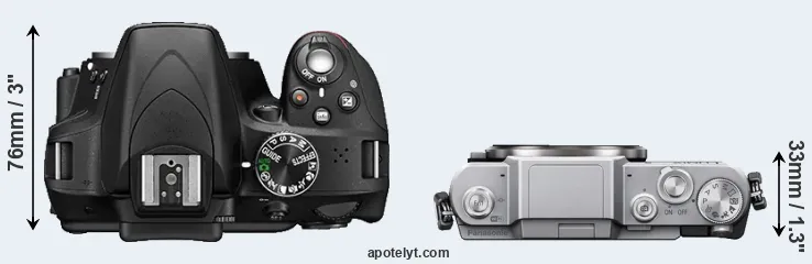 Compare D3300 versus GF7 top