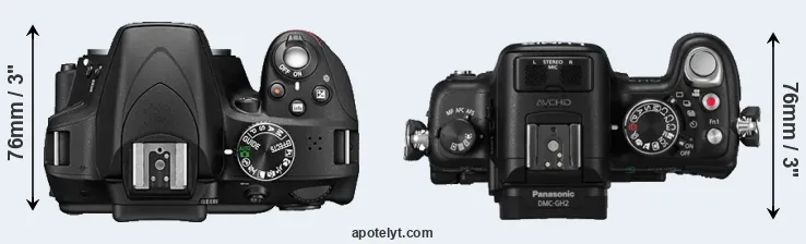 Compare D3300 versus GH2 top