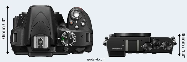Compare D3300 versus GM5 top