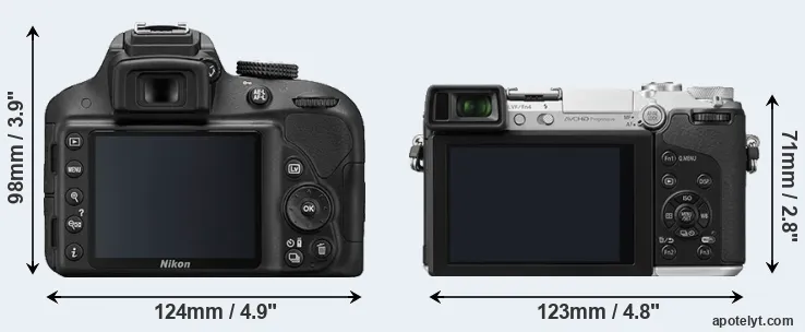 Comparison D3300 or GX7 rear