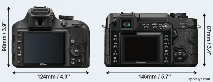 Comparison D3300 or L1 rear