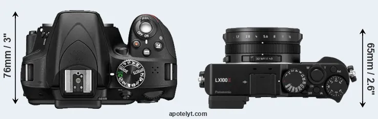 Compare D3300 versus LX100 II top