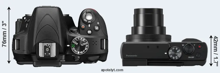 Compare D3300 versus TZ95 top